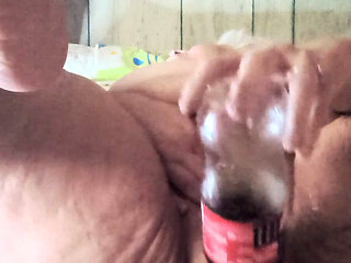 Fat Whore Fucks That Cola Bottle with Full Throttle