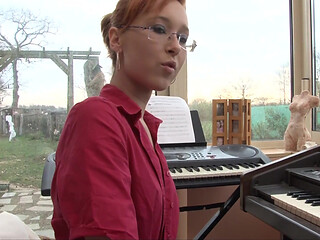 Ginger teen gets fucked by her piano teacher