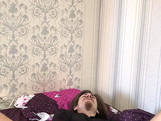 A young twink saw his wife's toy and decided to use a straight straight