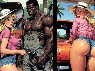 Jungle Gas Station: a Black Pump for a White Wife. BBC Wife Cuckold