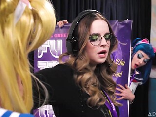 OOPSIE! - Jewelz Blu Sneaks Lulu Chu Fuck At Futakuthon Until Codi Vore Joins Anal Threesome