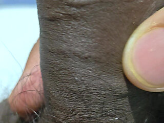 Closeup jerking of my Dick in my bathroom