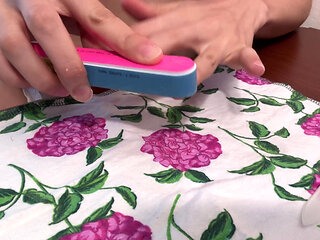 Hands Close-up: Filing, Buffing, Rings Try-on