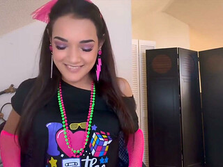 Zara's Sultry '80s Jerk off Instruction - POV Neon Seduction Awaits!