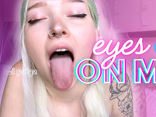 cum in my mouth JOI tongue out open mouth jerk off instructions by bambi paige