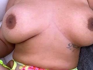 Busty Sarah Arabic Looks Sexy With Cum On Her Huge Tits