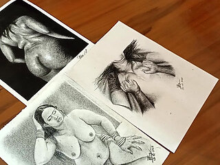 Erotic art or sexy Desi Indian Bhabhi drawing collection being fucked by brother-in-law