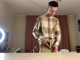 Great Cum on the Kitchen Table From Your Good Student!