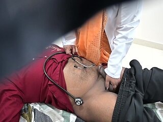 Indian Doctor Checking Patient Dick In Clinic