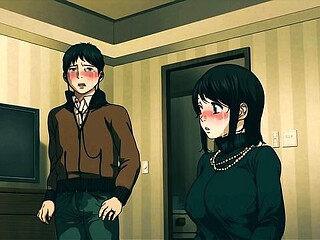 Busty ponytail anime at dinner