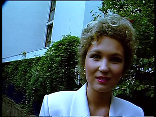 Classy german females giving an outdoor interview
