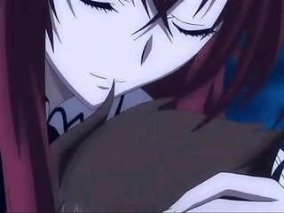 Rias gives Issei a boob hug