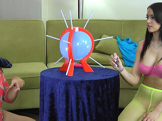 Tattooed Latina Angel and Grace head to head in Prick-Prick-Bang