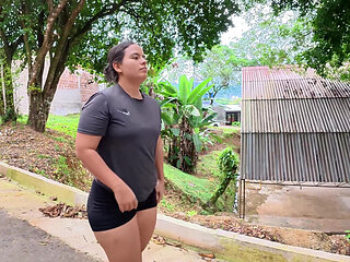 I Have an Accident on My Neighbor and in the Street and I Invite Her to Fuck to Cure Her