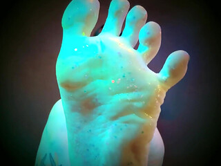 Glitter Oiled Soles Worship - JOI