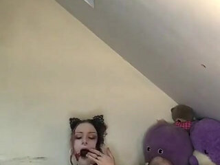 Horny Gagged Kitty Tried to Be Quiet