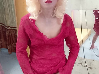 Oanh Le transgender wearing a selfie cock terrier dress