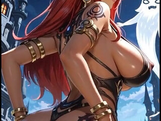 Cute Cyberpunk red head bounce her ass (Ai animation)