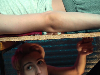 Hard cock during massage session