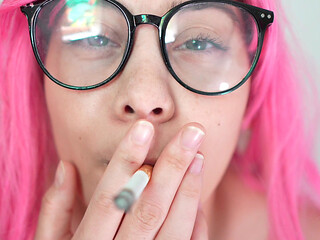 Im Smoking a Cigarette and Blowing Out the Smoke, and as I Do, I Tell You to Cum on My Face Because I Love It.