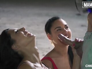 Apolonia Lapiedra & Alexa Tomas Have Their Best Threesome Outside - Mamacitaz