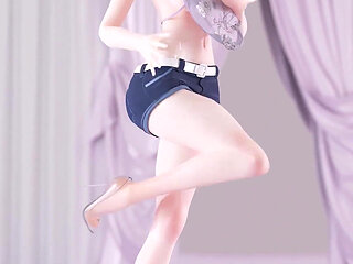 [mmd]  aoa - Heart Cropped Shorts; Belly Top; Striptease