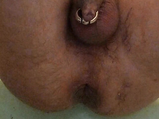 After fisting, I decided to shave the hair around my anus in the bathroom and ended up having an anal orgasm.