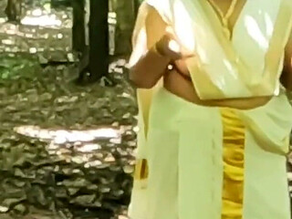 Kerala Style Traditional Set Mundu, Girl Getting Naked Outdoor Exposing Her Sexy Nude Body.
