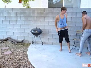 Jax Thirio and Cyrus Stark in the backyard