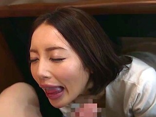 Close up POV of teen sucking cock