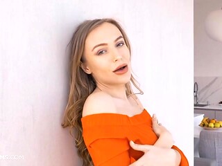 Gorgeous busty mademoiselle Aislin is touching her little crack