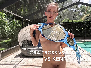 Nude Mixed Sexwrestle Featuring Kenny Cumshot Lora Cross and Ecko Belle Losers Get Fucked