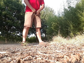 Pissing on the road