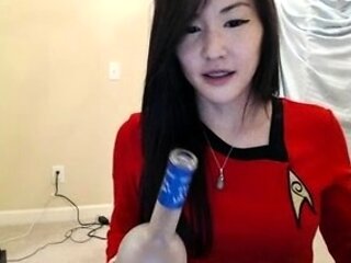 Amateur Webcam Cute Teen Plays Solo with Big Dildo