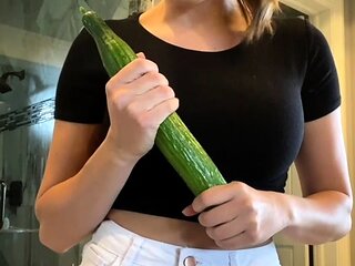 Christina Khalil Cucumber Blowjob