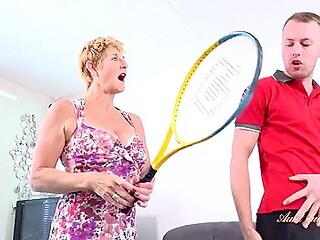 Big Tit 57yo Molly Fucks Her Tennis Instructor - Chris Cobalt