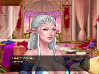 Big-boobed babe explores dating simulator while roleplaying in a PC game