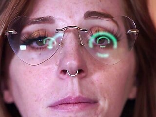 Small titted brunette teen fingering on the bed