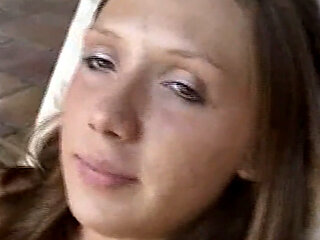 Small dick guy getting a blowjob by this hot brunette