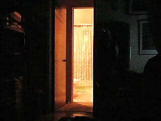 night time shower