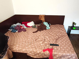 Amateur Wife Enjoys Amateur Wife Enjoys Trying on Clothes and Cutting Them