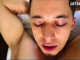 Curvy Latina MILF oils up her big tits and wraps them around his cock at