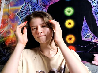 This girl teases you with her cute face / so