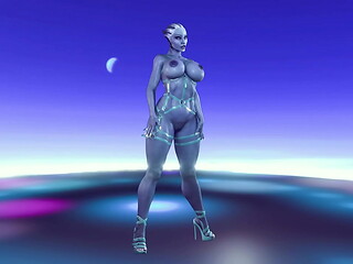 Curvy Liara T'_Soni solo naked dance and tease you for melding