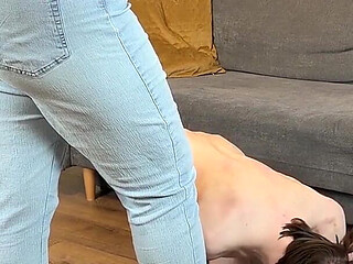 Special! She Shoved a Dildo Into His Anus After Kicking His Useless Testicles! - Dave Moon - Mia - Bbusting (ballbusting)