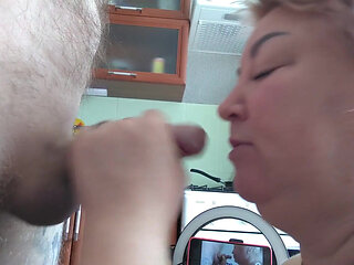 Mother-in-law got up doggy style and got a cock in her pussy