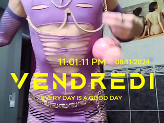 French transvestite, sexy in front of her webcam, purple skirt. VaneSsaBiTCHx PariSChienneTrvprod91