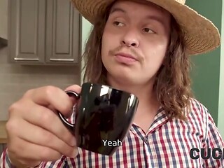 Cuck 4K featuring Eva Barbie's double penetration video
