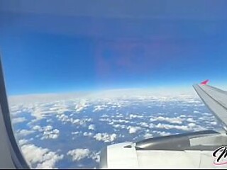 Amateur girlfriend gets pounded in POV anal fuck on plane