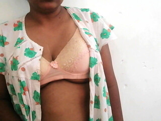 Desi Aunty on Her Night Dress